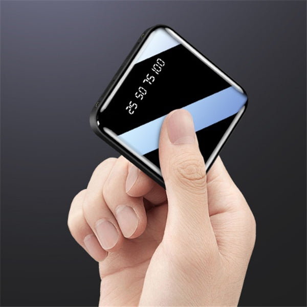 Mini 20,000 mAh Power Bank – Portable Mirror Digital Display