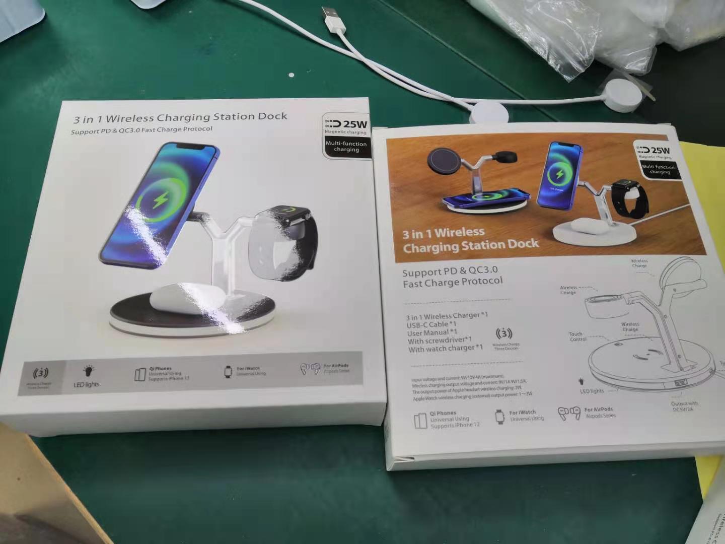 3-in-1 Magnetic Wireless Charging Station – 15W Fast Charger