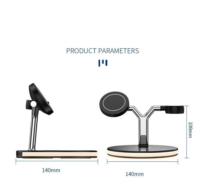 3-in-1 Magnetic Wireless Charging Station – 15W Fast Charger