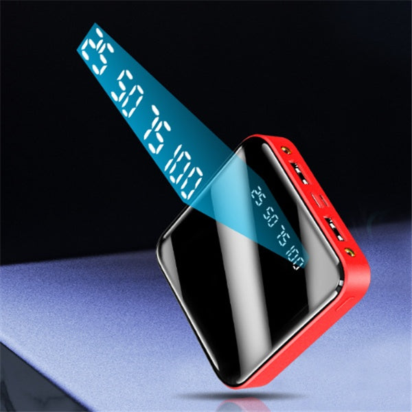 Mini 20,000 mAh Power Bank – Portable Mirror Digital Display