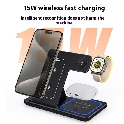 15W 3-in-1 Foldable Wireless Charger for iPhone, Apple Watch & AirPods