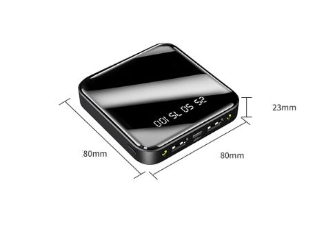 Mini 20,000 mAh Power Bank – Portable Mirror Digital Display