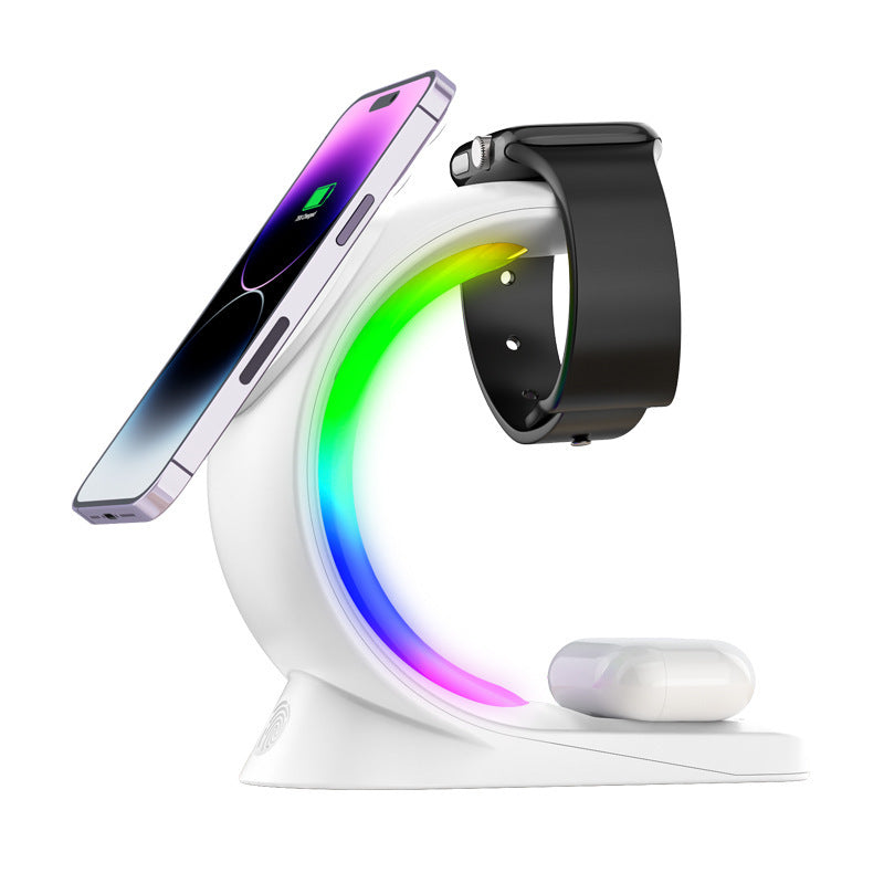4-in-1 Magnetic Wireless Charging Station – Fast Charger with Atmosphere Light