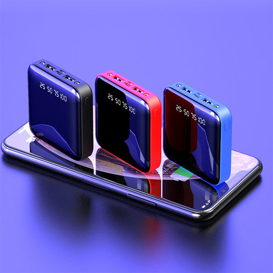 Mini 20,000 mAh Power Bank – Portable Mirror Digital Display