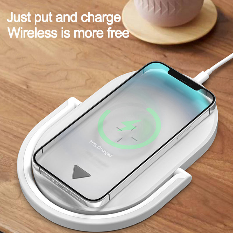 3-in-1 Foldable Wireless Charger with LED Night Light & Reading Lamp – 15W Fast Charging